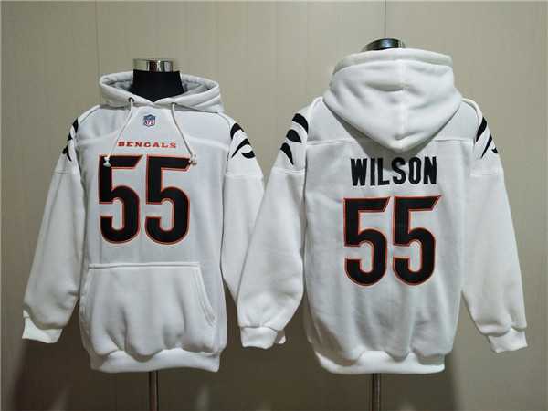 Men's Cincinnati Bengals #55 Logan Wilson White Pullover Hoodie,We sell and wholesale Men's Cincinnati Bengals #55 Logan Wilson White Pullover Hoodie on line form chian!